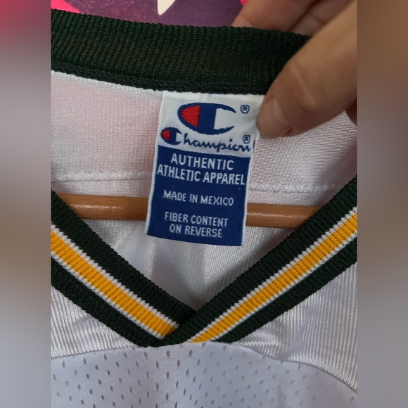 Vintage Brett Favre Green Bay Packers Champion NFL Jersey White 4 48 Football - Picture 6 of 12